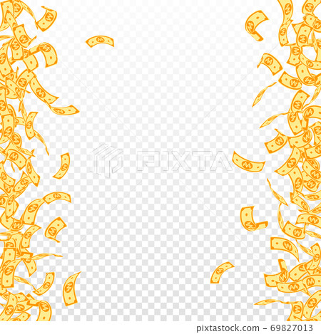 Korean won notes falling. Small WON bills on trans Korean won notes falling. Small WON bills on trans 69827013