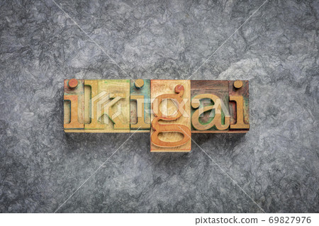 ikigai word - Japanese life purpose concept 69827976