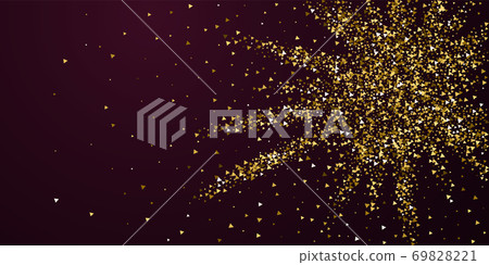 Gold triangles luxury sparkling confetti. Scattere 69828221