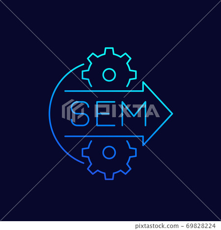 SEM icon, search engine marketing, linear style SEM icon, search engine marketing, linear style 69828224