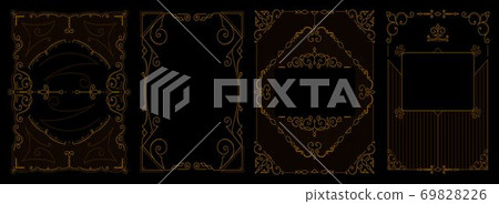 Set of Art deco borders and frames. Vector illustration. Set of Art deco borders and frames. Vector illustration. 69828226