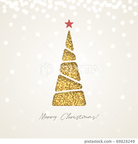 Creative paper Christmas tree, made of gold... - Stock Illustration ...