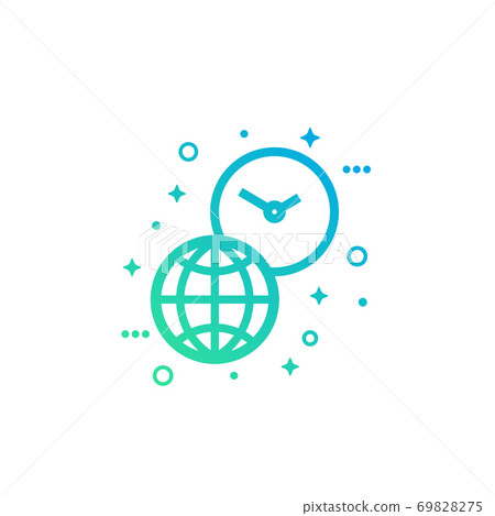 world time icon on white world time icon on white 69828275
