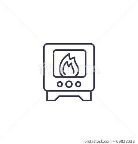 industrial oven icon, line design industrial oven icon, line design 69828328
