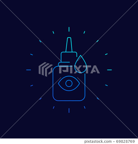 Eye drops bottle vector linear icon 69828769