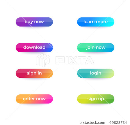buttons for web and apps, ui elements, vector set 69828784