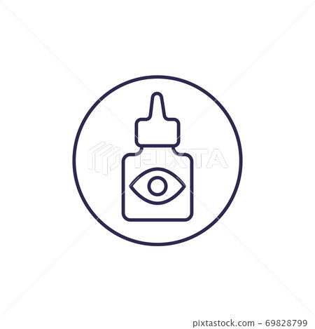 Eye drops bottle icon, line vector Eye drops bottle icon, line vector 69828799