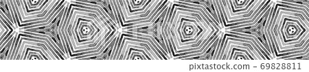 Black and white Seamless Border Scroll. Geometric Black and white Seamless Border Scroll. Geometric 69828811
