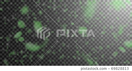 Green flower petals falling down. Resplendent roma 69828813