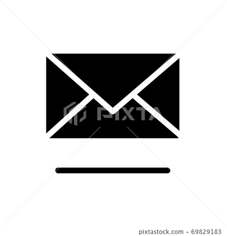 letter, envelope, message symbol flat black line letter, envelope, message symbol flat black line 69829183