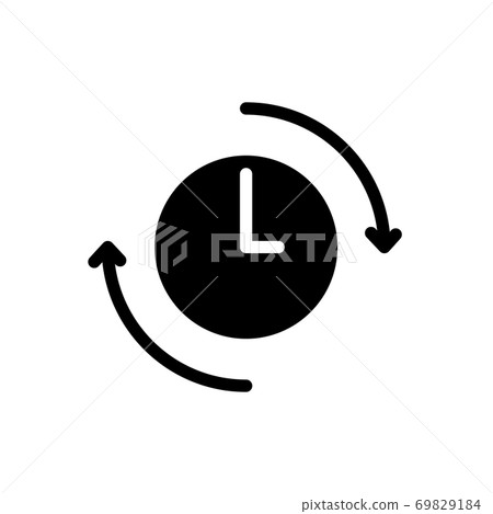 arrow, and clock, time management symbol flat arrow, and clock, time management symbol flat 69829184