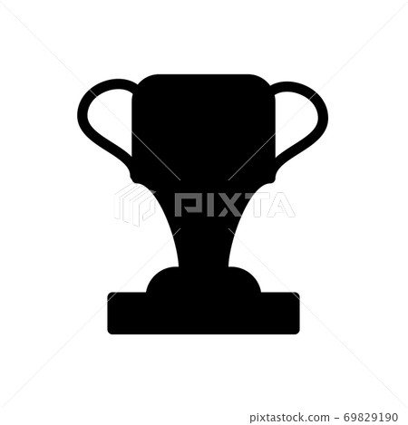 trophy, achievement symbol flat black line icon, 69829190