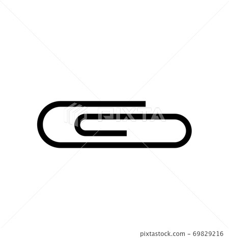 paper clip symbol flat black icon vector paper clip symbol flat black icon vector 69829216