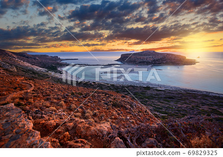 Sunset on balos lagoon - Crete, Greece 69829325