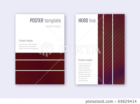 Geometric cover design template set. Orange abstra Geometric cover design template set. Orange abstra 69829414