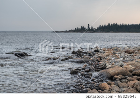 Sweden rocky sea side. Northern cloudy landscape Sweden rocky sea side. Northern cloudy landscape 69829645
