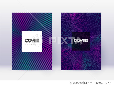 Hipster cover design template set. Neon abstract l 69829768