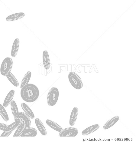 Bitcoin, internet currency coins falling. Scattere Bitcoin, internet currency coins falling. Scattere 69829965