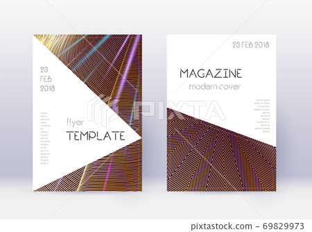 Triangle cover design template set. Gold abstract Triangle cover design template set. Gold abstract 69829973