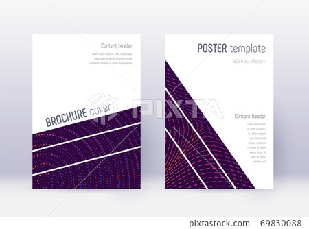 Geometric cover design template set. Violet abstra Geometric cover design template set. Violet abstra 69830088