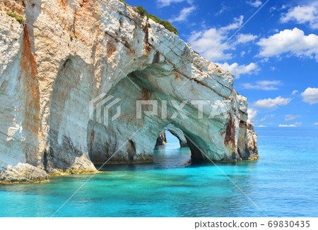 Blue caves on Zakynthos island - Greece Blue caves on Zakynthos island - Greece 69830435