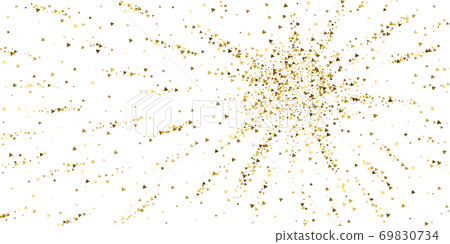 Gold triangles luxury sparkling confetti. Scattere 69830734