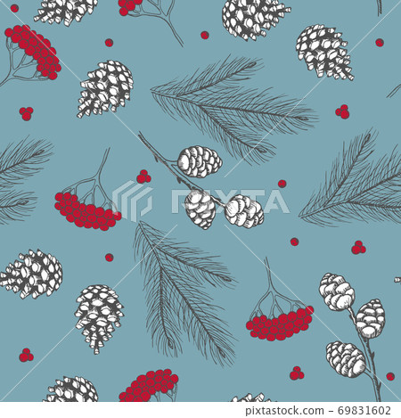 Xmas Seamless pattern with Christmas Tree... - Stock Illustration ...