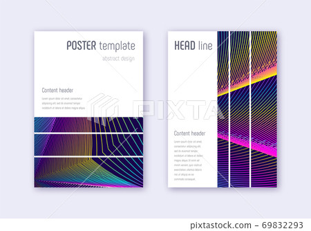 Geometric cover design template set. Rainbow abstr 69832293