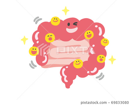 健康的腸道環境的可愛插圖 69833080