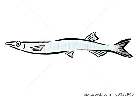 White fish Salangidae fish brush hand-painted White fish Salangidae fish brush hand-painted 69833949