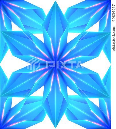 Blue seamless ice texture of snowflakes on white background. Vector pattern 69834957