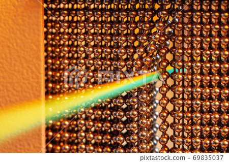 Dry Test Impulse Apparatus for testing insulated cable conductors. Cable production close up.. 69835037