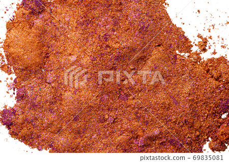 Crushed eyeshadow samples of bright colors isolated on white 69835081