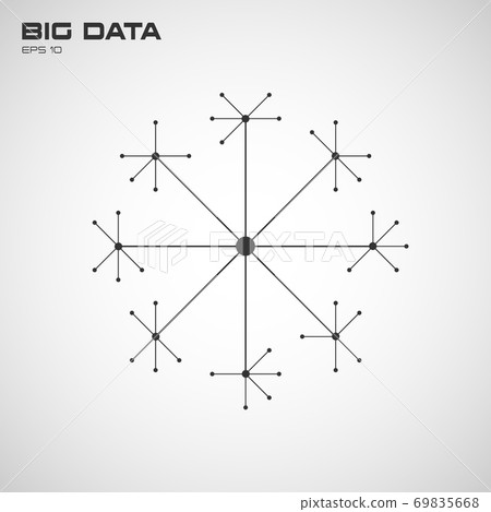 Big data visualization of connection structure with lines and points. Design for business, science, technology. Vector 69835668