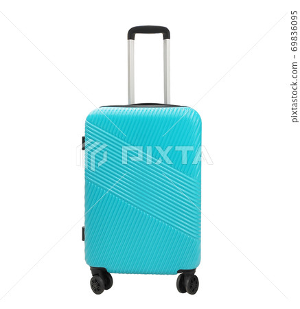 Turquoise suitcase isolated on a white background 69836095