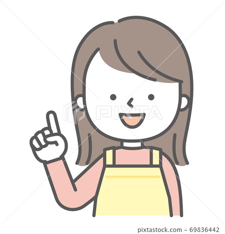 A woman in an apron to advise A woman in an apron to advise 69836442