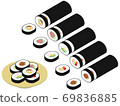 Isometric illustration of Ehomaki / Futomaki sushi 69836885