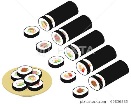 Isometric Illustration Of Ehomaki Futomaki Sushi Stock Illustration 6965