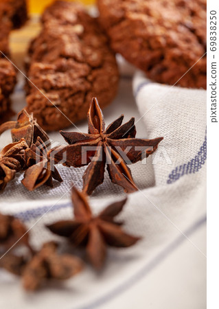 Homemade oat cookies for snack close up 69838250