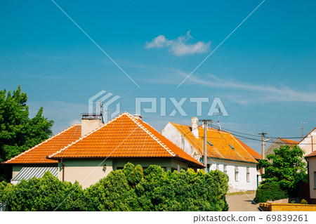 Valtice countryside village old houses in Valtice, Czech Republic Valtice countryside village old houses in Valtice, Czech Republic 69839261
