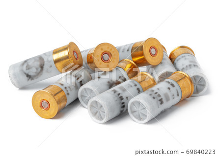 Shotgun shell cartridge isolated on white background Shotgun shell cartridge isolated on white background 69840223