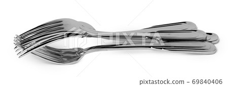Set of new cutlery isolated on white background Set of new cutlery isolated on white background 69840406