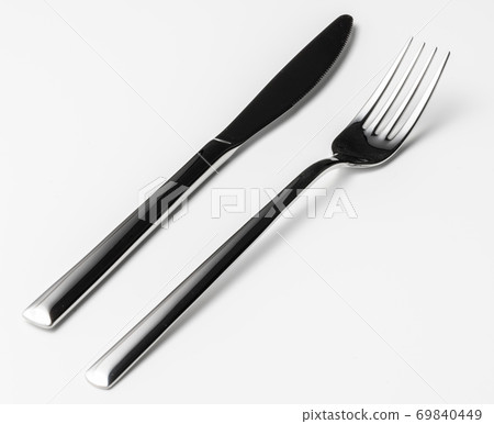 Fork and knife isolated on white background 69840449