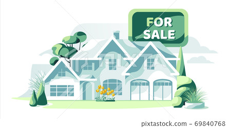 Real estate proposal home for sale isolated white background Real estate proposal home for sale isolated white background 69840768