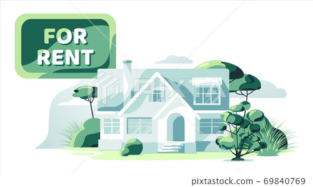 Real estate proposal home for rent isolated white background Real estate proposal home for rent isolated white background 69840769