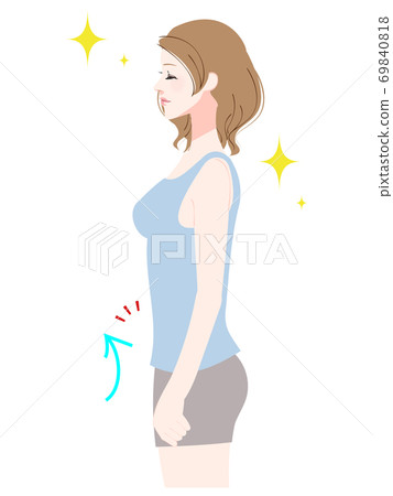 A woman with a straight back - Stock Illustration [69840818] - PIXTA