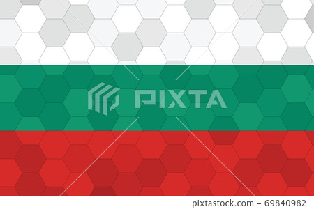 Bulgaria flag illustration. Futuristic Bulgarian flag graphic with abstract hexagon background vector. Bulgaria national flag symbolizes independence. Bulgaria flag illustration. Futuristic Bulgarian flag graphic with abstract hexagon background vector. Bulgaria national flag symbolizes independence. 69840982