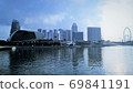 Early morning high-rise hotels and Singapore Flyer 69841191