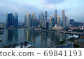 Marina Bay area skyscrapers in the early morning 69841193