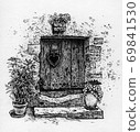 Door where plants are placed 69841530